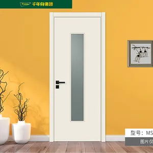 Neue Mode Weiß Farbe Melamin MDF Schaukel Open Style Einfache Design Composite Innen Holz Schlafzimmer Tür Rahmen mit Glas