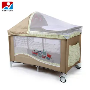 Venda de luxo Hot new born baby cama berço com mosquiteiro HC396493