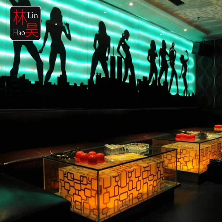 Backlit bar and night club/ disco club decoration