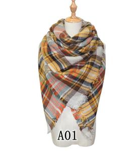 HOT!!! Écharpe en cachemire pour femme, personnalisée, 60 couleurs, écharpe carrée surdimensionnée, plaid, écharpe à carreaux, tartan - Product Image 2