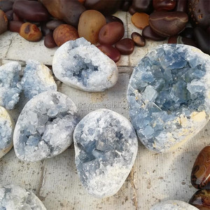 Đẹp Tự Nhiên Thô Vòng <span class=keywords><strong>Celestite</strong></span> Geode Cụm Cho Trang Trí Nhà - Product Image 3