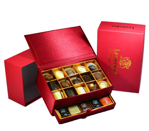Fancy Wedding Invitation Gift Packaging Empty Paper Pulp <strong>Merci</strong> Praline <strong>Chocolate</strong> Box with PET Tray - Product Image 1