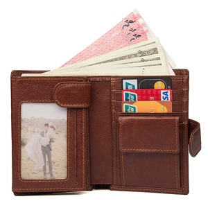 กระเป๋าสตางค์หนังแบบสั้นความจุขนาดใหญ่ RFID สไตล์ย้อนยุคสำหรับผู้ชายจากยุโรปและอเมริกา - Product Image 2