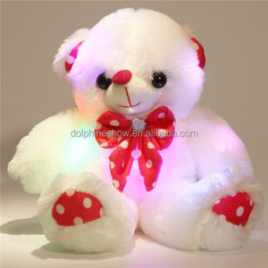 Valentine Gift Night Light up <strong>White</strong> Teddy Bear <strong>Plush</strong> <strong>Toy</strong> for Kids Custom Cute <strong>Stuffed</strong> Animal Soft <strong>Plush</strong> 30cm Led Teddy Bear