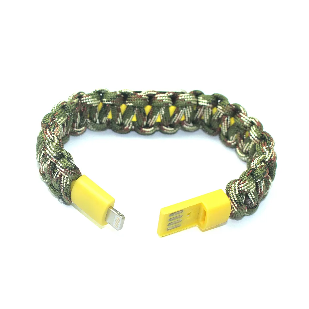 Mini pulseira curta de paracord, bracelete pulseira magnética de cabo usb para android phone