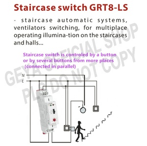 Geya GRT8-LS Cầu Thang Thời gian chuyển đổi chậm trễ chuyển đổi của hành lang đèn cầu thang hẹn giờ chuyển đổi thu nhỏ bảo vệ kín CE CB - Product Image 6