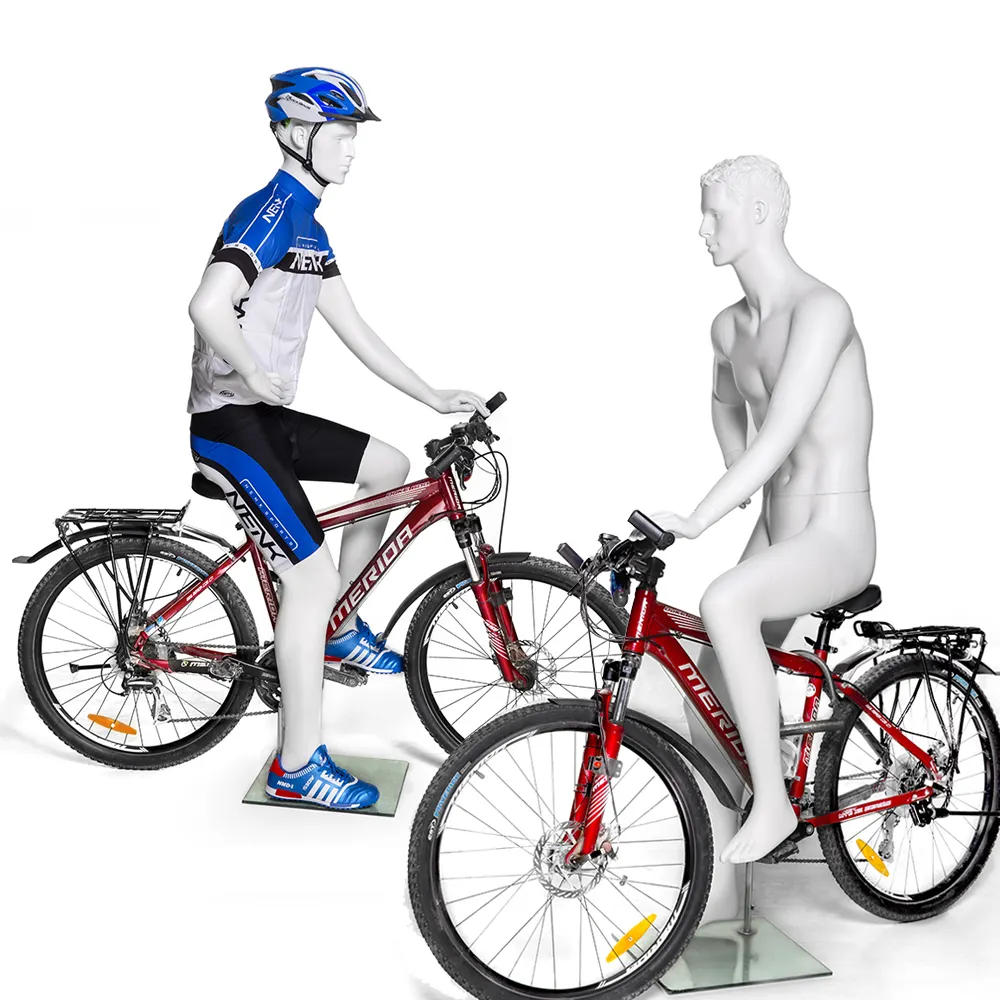 Full body Rijden fiets mannequin man sport mannelijke fietsen mannequin