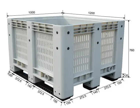 Ventilated Plastic Stacking Euro Pallet Tank Box