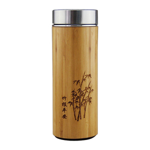 Thermos en bambou naturel de 500 ml, <span class=keywords><strong>tasse</strong></span> à café avec intérieur en sable violet - Product Image 4