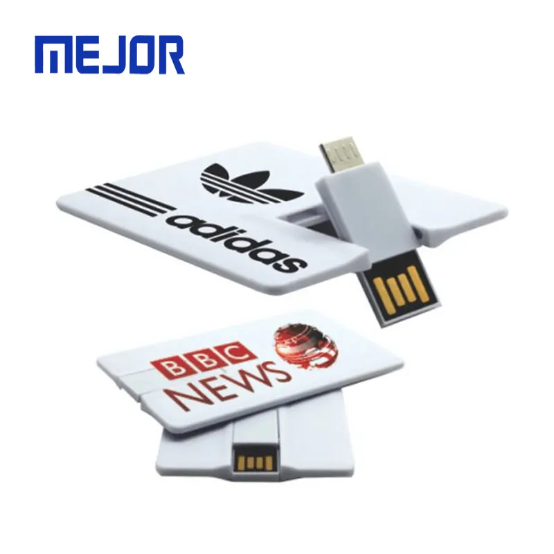 2 millimetri di Carta di Credito a forma di pen drive 16GB i-facile da usare 2 in 1 di affari flash disk 2.0 micro usb OTG carta