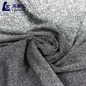 Schwarze Hochzeits dekoration Silber Spandex Stoff glänzender metallischer Lurex Stoff für Kleidungs stück