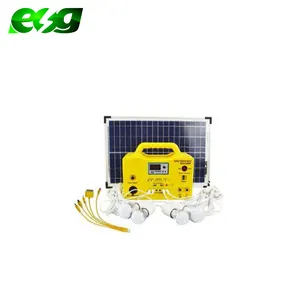 Kit gerador solar mini com luz LED de 3W, sistema de lâmpadas LED solar portátil pequeno, 20W dc