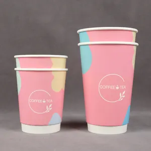 En gros ethiopie café tasse de papier logo personnalisé imprimé papier café tasse conceptions usine