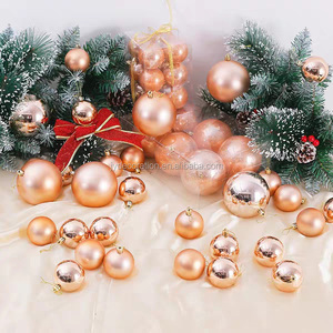Palla da appendere in <span class=keywords><strong>oro</strong></span> ornamento per <span class=keywords><strong>albero</strong></span> di natale forniture per decorazioni natalizie Welcom OEM 12 pezzi/scatola in pvc - Product Image 4