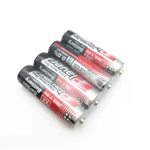 Factory Directly Level Top Cell Dry Aa Um-3 Battery Player 2 Years 1.5V R6 Pvc/aluminum Foil Cylindrical 75 Mins 4pcs/shrink