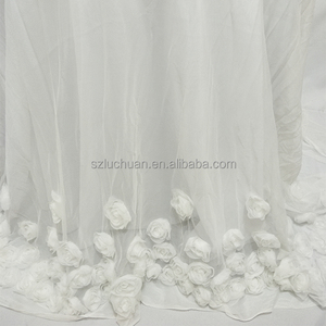 High Quality Fancy Floral Wedding Decorated 120 <strong>Round</strong> <strong>White</strong> <strong>Tablecloth</strong> - Product Image 1