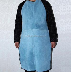 Blue color fireproof leather <strong>work</strong> <strong>apron</strong> for men - Product Image 2
