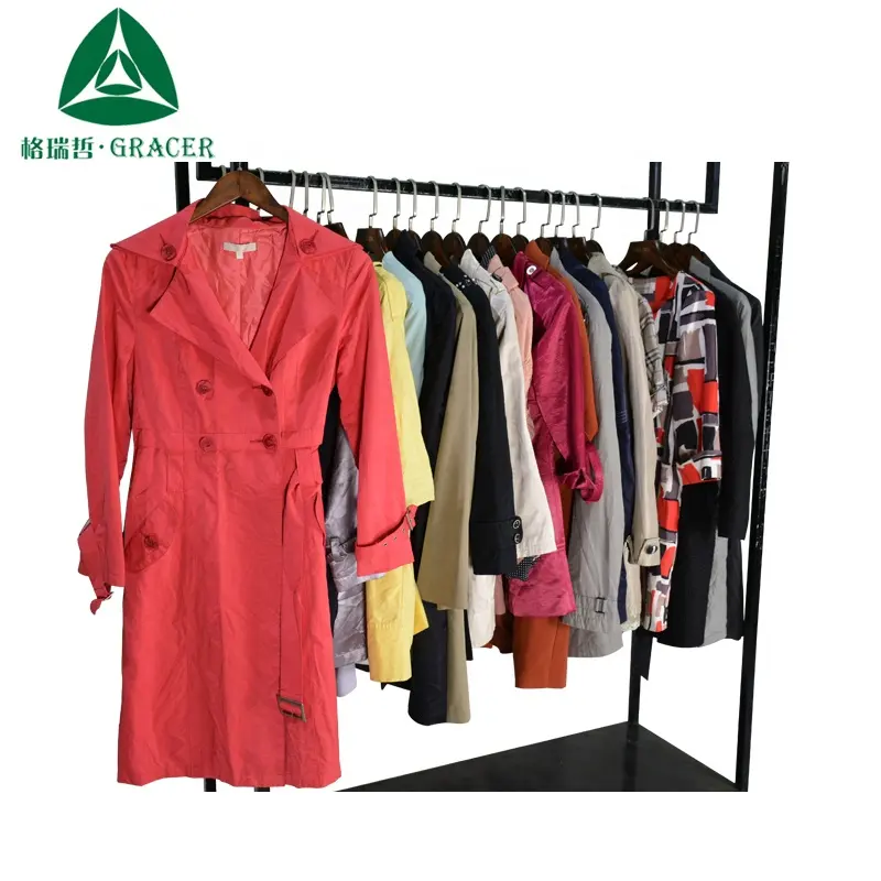 Armazém moda overcoat reciclando roupas utilizadas segunda mão roupas