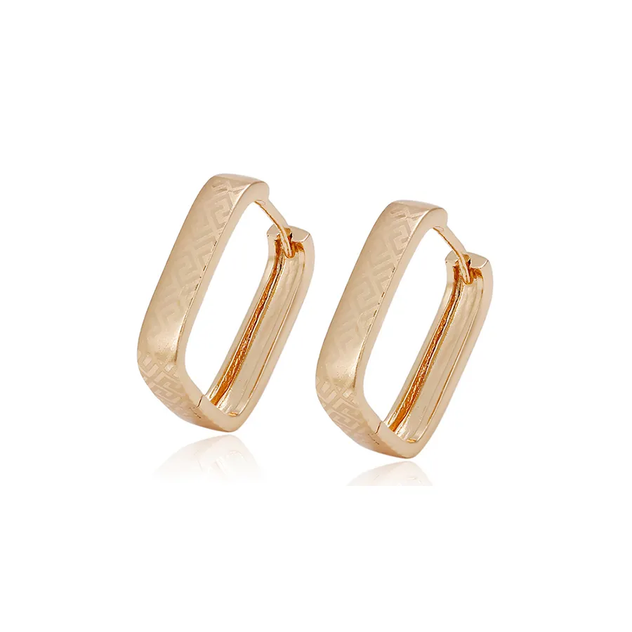 Pendientes de aro cuadrado para mujer, aretes, diseño simple, 18k, chapado en oro, moda 94919