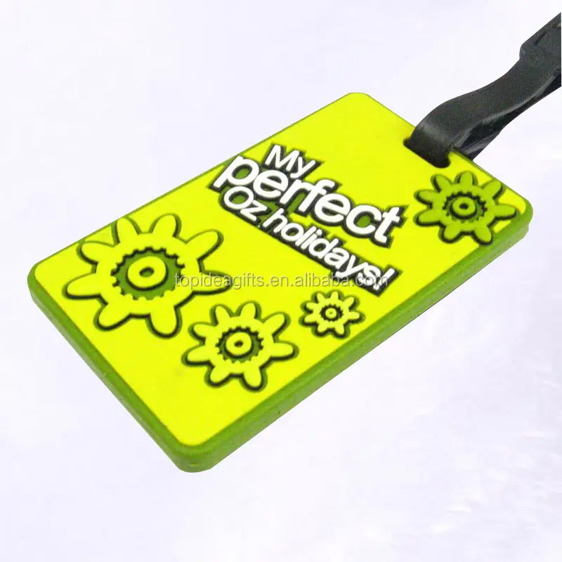 Export Promotional 3D pvc luggage tags with standard size with 3D embossed raised colorful