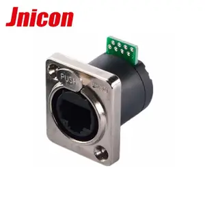 panel mount waterproof rj45 connector single ethernet port with pcb