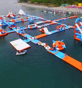 สนุก Inflatable Aqua Park อุปกรณ์ Commercial Water Park Design Build ขายกระตุ้น Water Theme Park ลอย