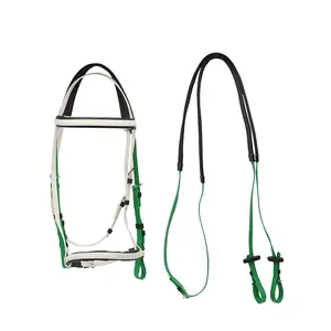 Khuyến mại thoải mái PVC Tây cưỡi ngựa thiết bị duy nhất noseband với biểu tượng tùy chỉnh không thấm nước và màu xanh lá cây mô hình tùy chọn