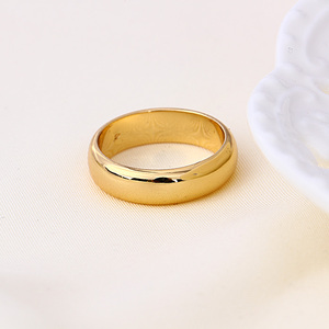 11204 Xuping 18k color oro <span class=keywords><strong>anillo</strong></span> <span class=keywords><strong>de</strong></span> <span class=keywords><strong>casado</strong></span> en típico estilo occidental con diseño sencillo para mujeres y hombres - Product Image 3