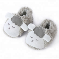 Chaussures de bébé fille et garçon en peluche à semelle souple chaussures pré-marcheur en velours corail dessin animé bébé