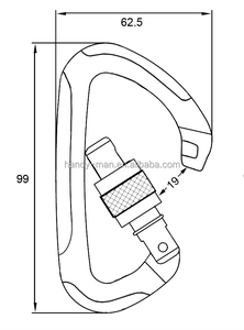 CE UIAA Certified Outdoor Sports Light <b>Hook</b> Mountaineering Aluminum Screw Gate Climbing <b>Hook</b> - Product Image 3