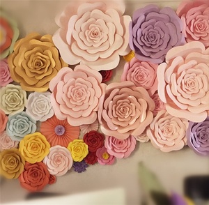 F-1473 fiori di carta fatti a mano artificiali da parete fiori di carta giganti decorazioni per feste di matrimonio da parete fiori decorativi e ghirlande - Product Image 4