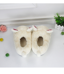 Pantoufles en coton LK pour <span class=keywords><strong>femme</strong></span>, confortables et élégantes, en fourrure d'alpaga, pantoufles pour <span class=keywords><strong>femme</strong></span>, chaussures d'intérieur en laine de lama - Product Image 4