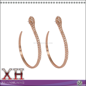 Grand Hoop boucles d'oreilles CZ hoops boucles d'oreilles Serpent CZ 925 <span class=keywords><strong>argent</strong></span> Creoles - Product Image 2