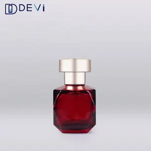 Devi Hotsale 25 ml Kare Kozmetik Kırmızı Şeffaf Sprey Parfüm Cam Şişe
