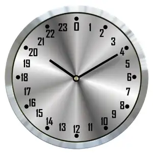 24時間アルミ製壁掛け時計