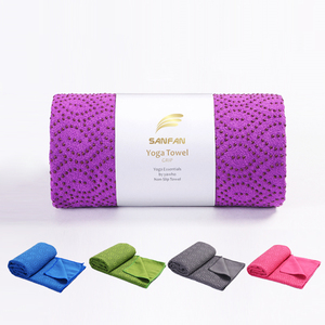 Custom Super Absorbent Odorless Non Slip Recycled Anti Slip Pilates Hot <strong>Yoga</strong> Mat Towel Silicon <strong>Dots</strong> - Product Image 1