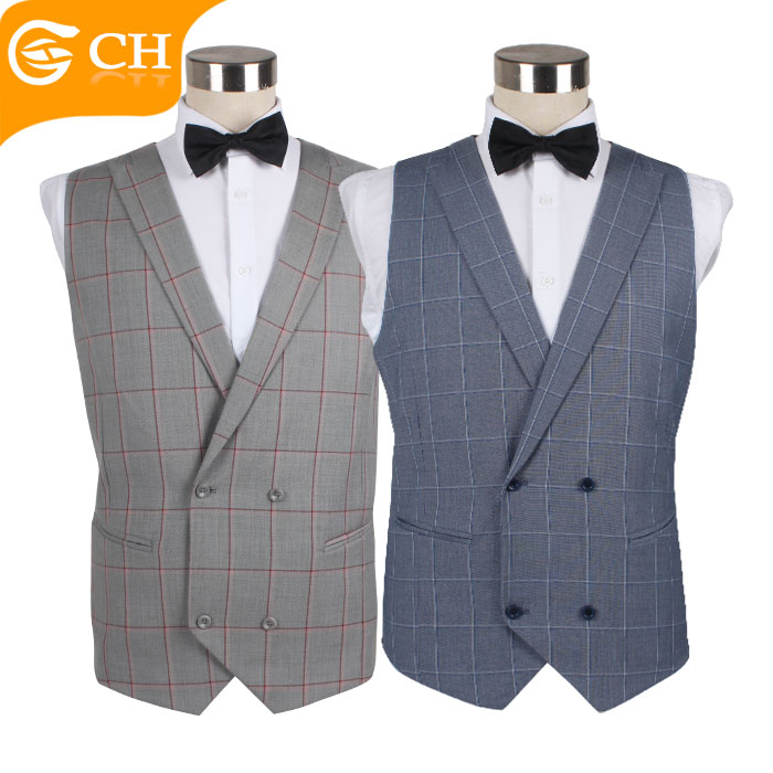 Professional Manufacturer Mens Waistcoat Vest Custom Design Casual Plaid Vest Custom Business Cotton Men's Vest   Waistcoat