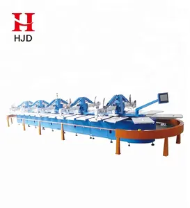 8 colors automatic t shirt oval silk screen printing machine with rotary table