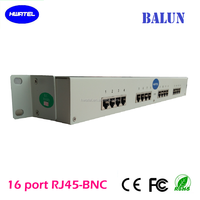 Panel patch konverter antarmuka 24 port BALUN BNC ke RJ45