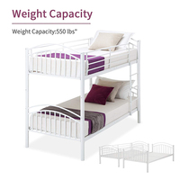 Échantillon gratuit Elsa rembourré Gloucester métal Dorel Living Vivienne Twin Over Twin Superk Bed