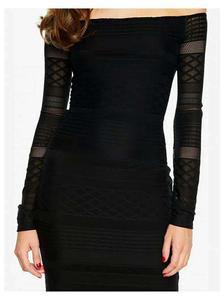 Venta caliente señoras elegante negro manga larga vestido ajustado - Product Image 2