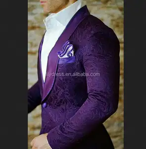 Purple Design Online Formal Custom made Slim Fit Tailored Mans Wedding Suits Sets (Jacket+Pants) WB153 Wedding Suits For Men