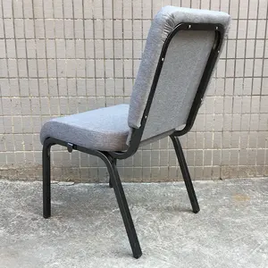 Factory Price Cheap Grey Fabric Metal Church Chairs For Sale