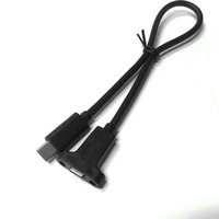 Venta al por mayor de cable de extensión de datos macho a hembra tipo C de 3,1 con orificio de tornillo de montaje en panel