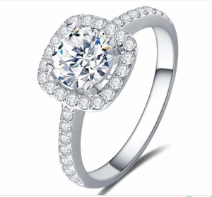 Fine jewelry Personalizado <span class=keywords><strong>Moissanite</strong></span> Anel De Noivado Para As Mulheres Jóias De Casamento branco 18k Anéis De Ouro
