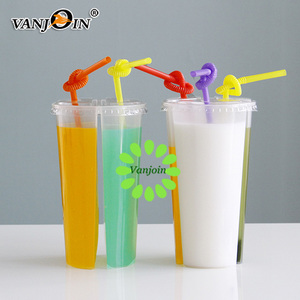 24 oz 700ml Two Drinks <strong>One</strong> <strong>Cup</strong> Twin Split <strong>Cup</strong> PP Plastic <strong>Cups</strong> for Bubble Boba Tea - Product Image 2