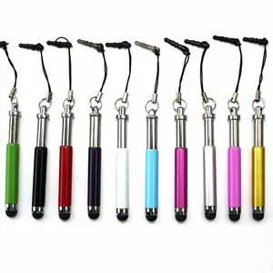 Caneta telescópica mini capacitiva, mini caneta stylus multicolor com bolsa opp para ipad air