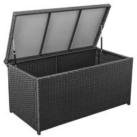 Boîte de rangement extérieure de luxe en rotin tressé, résistante aux intempéries, pour patio et jardin