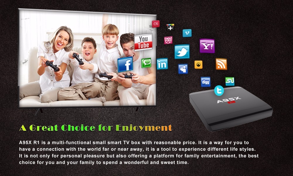 Alta Calidad 1 + 8 GB Rk3229 R1 Quad-core Android 6.0 2.4G wireless TV Box
