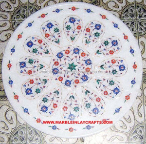 Assiette en marbre blanc faite à la main - Product Image 1
